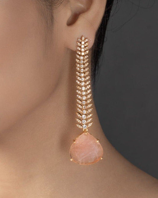 Tarishi Peach Glow Dangler Earrings