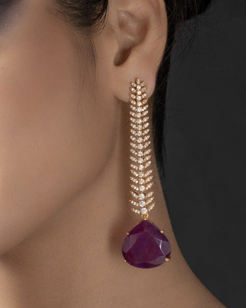Tarishi Purple Glow Dangler Earrings