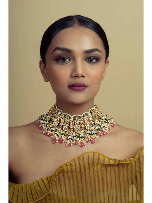 NOOR KUNDAN - MEENAKARI NECKLACE