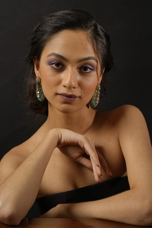 TURQUOISE ROYAL HOOP - EARRINGS