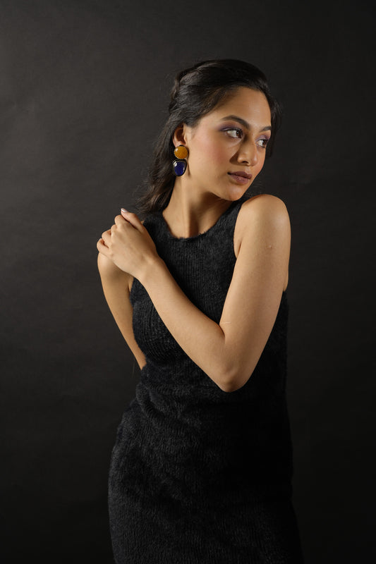 MIDNIGHT GOLD ENIGMA - EARRINGS
