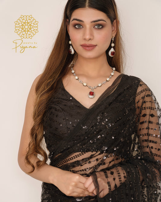 ROYAL RUBY PEARL SET