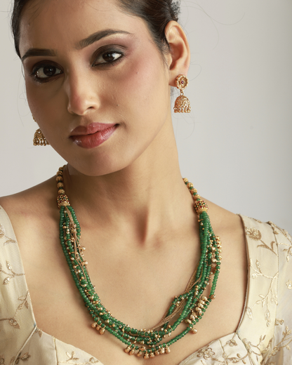 Zareen Emerald Layered Necklace Set