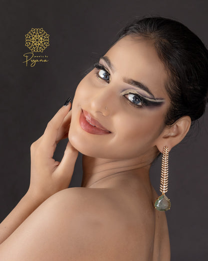Tarishi Green Glow Dangler Earrings