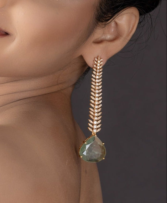 Tarishi Green Glow Dangler Earrings