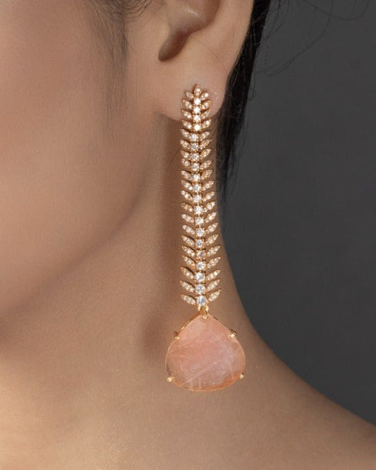 Tarishi Peach Glow Dangler Earrings