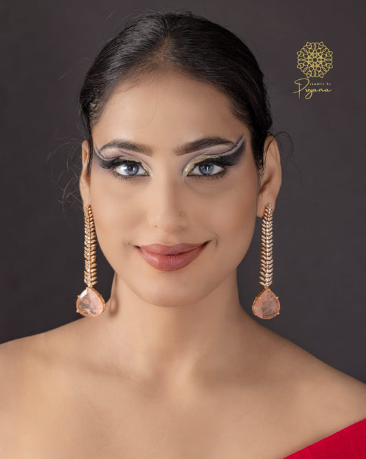 Tarishi Peach Glow Dangler Earrings