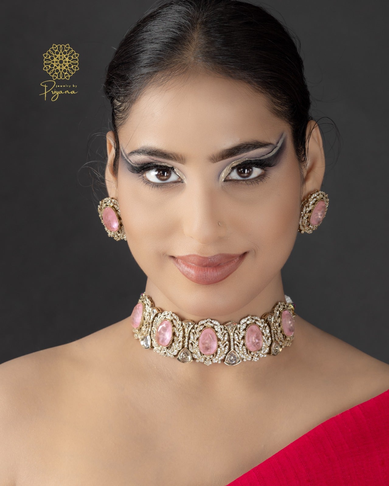 Ruhi Peach Necklace Set
