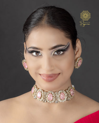Ruhi Peach Necklace Set