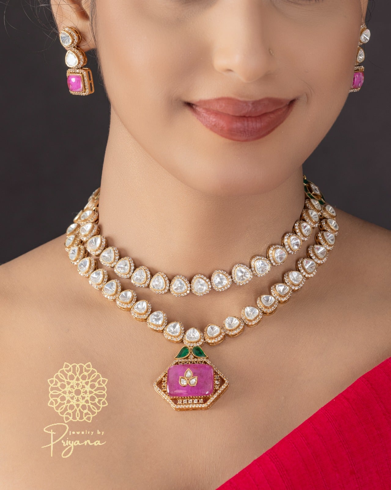 Rupal Pink Necklace Set