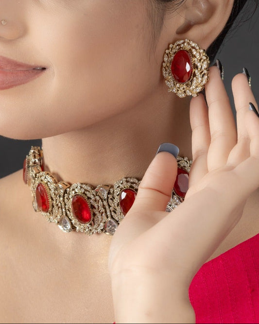 Ruhi Ruby Necklace Set